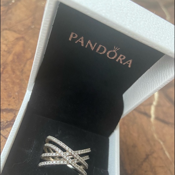 Pandora Entwined Lines Ring Sz 7 - Picture 3 of 3
